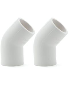 2-Pack 1" 45-Degree SCH-40 PVC Fittings, Plumbing Grade NSF-PW UPC ASTM ANSI D2466