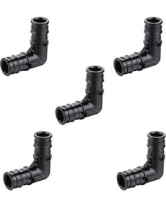 5-Pack 1/2" PEX-A Expansion 90° Elbow PPSU Plastic Fitting ASTM F1960 NSF