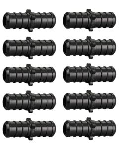 10-Pack 1/2 in. PEX-B Barb Couplings Plastic PPSU PEX Crimp Fittings for Hot/Cold Water PEX Pipe System NSF F2159