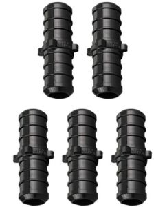5-Pack 1/2 in. PEX-B Barb Couplings Plastic PPSU PEX Crimp Fittings for Hot/Cold Water PEX Pipe System NSF F2159