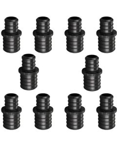 10-Pack 1 in. x 3/4 in. PEX Crimp Reducing Couplings Plastic PPSU PEX-B Fittings ASTM F2159 NSF