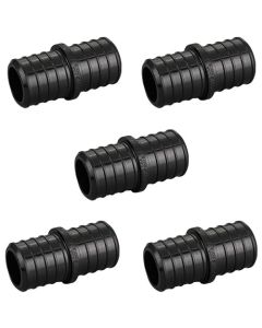 5-Pack 1 in. PEX Crimp Couplings Plastic Barb PEX-B Fittings for Hot/Cold Water Pipe Line ASTM F2159
