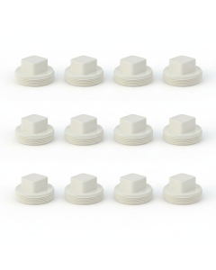 12-PK 1-1/2 in. PVC Schedule-40 DWV MNPT Cleanout Plugs for Drain, Waste and Vent Pipe Fitting ASTM D2655 NSF