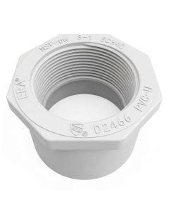 2 x 1-1/2 in. Schedule 40 PVC Female Reducing Ring/Reducer Bushing Pipe Fitting NSF SCH40 ASTM D2466 2" Spigot x 1.5" FNPT