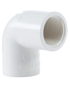 1-1/4 in. SCH40 PVC 90-Degree Female-Threaded Elbow SCH40 Pipe Fitting NSF ASTM D2466 1.25" Socket x FPT