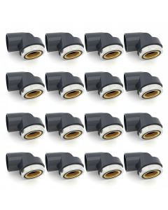 3/4 in. SCH80 PVC 90-Degree Female Elbow w/Brass Threaded Fitting NSF ASTM D2467 PVC Slip x FPT Brass Connector 16-Pack