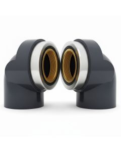 3/4 in. SCH80 PVC 90-Degree Female Elbow w/Brass Threaded Fitting NSF ASTM D2467 PVC Slip x FPT Brass Connector 2-Pack
