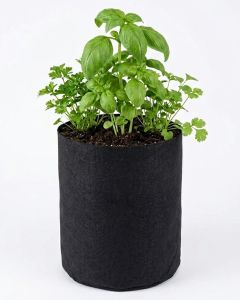 247Garden 1/2 Gallon Basic Aeration Fabric Pot/Plant Grow Bag (Black Color, 200GSM, 6H x 5D)