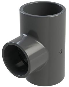 2-1/2 x 2 in. PVC Schedule-80 Reducing Tee High Pressure Fitting NSF UPVC ASTM D2467 2.5" x 2.5" x 2" SxSxS