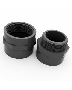 3 in. SCH-80 PVC Male+Female HEX NPT Adapter Combo Kit ANSI ASTM D2466 NSF