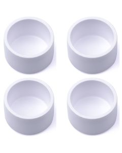 4-Pk 1" SCH-40 PVC End Caps Furniture-Grade Connectors ASTM ANSI D2466
