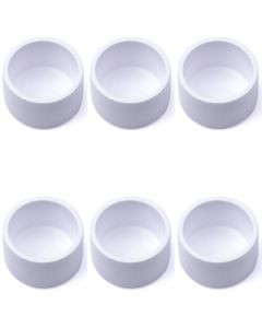 6-Pk 1" SCH-40 PVC End Caps Furniture-Grade Connectors ASTM ANSI D2466