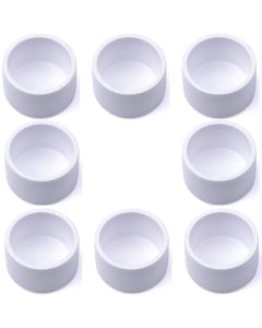 8-Pk 1" SCH-40 PVC End Caps Furniture-Grade Connectors ASTM ANSI D2466
