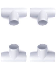 4-Pack 247Garden 1 in. PVC 3-Way Tee Fitting - ASTM SCH40 Furniture-Grade Connector