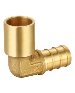 3/4 in. PEX-B  x 3/4 in. Male Sweat 90-Degree Elbow for 3/4" Copper Pipe Fitting (NSF Lead Free DZR Brass F1807 PEX Crimp Fitting)