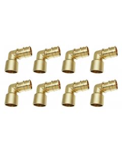 8-PK 1 in. PEX-A Expansion x Female Copper Sweat Elbows ASTM F1960 NSF Lead Free Brass PEX Cold Expansion Fittings