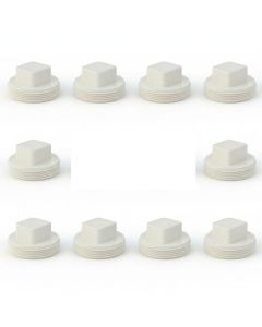 10-PK 1-1/2 in. PVC Schedule-40 DWV MNPT Cleanout Plugs for Drain, Waste and Vent Pipe Fitting ASTM D2655 NSF