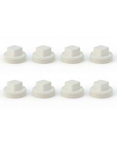 8-PK 1-1/2 in. PVC Schedule-40 DWV MNPT Cleanout Plugs for Drain, Waste and Vent Pipe Fitting ASTM D2655 NSF