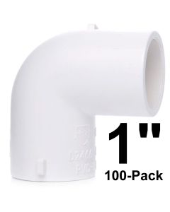 100pcs 1 in. Schedule 40 PVC 90-Degree Elbow Pipe Fitting NSF SCH40 ASTM D2466
