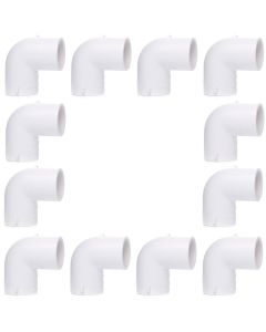 12-Pk 3/4 in. Schedule 40 PVC 90-Degree Elbow NSF Pipe Fitting SCH40 ASTM D2466