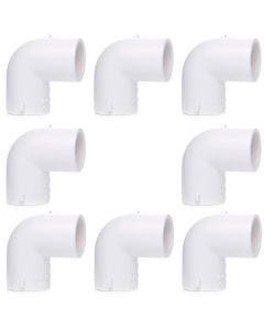8-Pack 1" 90-Degree SCH-40 PVC Fittings, Plumbing Grade NSF-PW UPC ASTM ANSI D2466