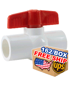 162pcs 1/2 in. Schedule-40 PVC Compact Ball Shut-off Valves Socket-Type