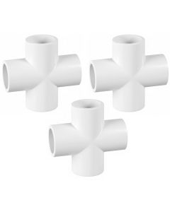 3-PK 1-1/4 in. SCH-40 PVC Cross Fittings NSF ASTM D2466 1.25"