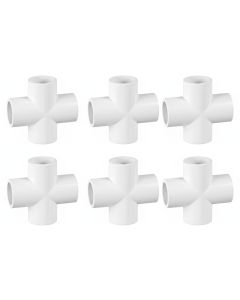 6-PK 1-1/4 in. SCH-40 PVC Cross Fittings NSF ASTM D2466 1.25"