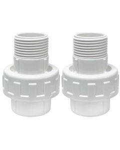 2-Pk 3/4 in. Sch-40 PVC Male Unions w/ O-Ring Slip/Socket Pipe Fittings ASTM D2466 F1970 FS USA