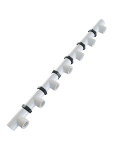 3/4 in. 7-Port Open PVC SCH-40 Manifold w/ 3/4" FNPT Inlet & Outlet ASTM D2466 Modular PVC Fitting Kit