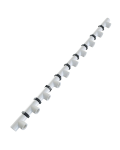 SCH-40 Manifold 1/2" FNPT Inlet, 1/2" FNPT Outlet, 10-Port Open, ASTM D2466 Modular PVC Fitting Kit