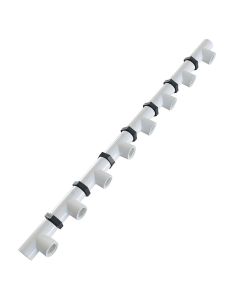 SCH-40 Manifold 1/2" FNPT Inlet, 1/2" FNPT Outlet, 8-Port Open, ASTM D2466 Modular PVC Fitting Kit