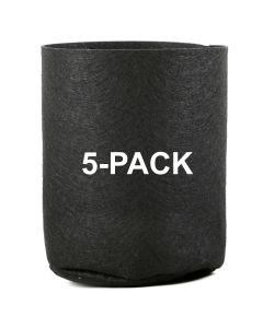 5-Pack 247Garden 1/4 Gallon Basic Aeration Fabric Pots/Plant Grow Bags (Black Color, 200GSM, 5H x 4D)