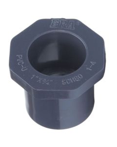 1 x 3/4 in. Schedule 80 PVC Reducing Ring/Reducer Bushing, Sch-80 Pipe NSF Fitting, 1" Spigot x 3/4" Slip/Socket