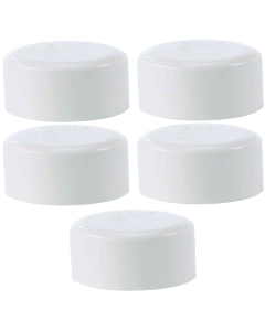5-Pk 6" SCH40 PVC End Cap/Plug Pressure Pipe Fitting NSF-PW White ASTM D2466