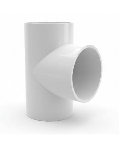 6 in. Schedule-40 PVC Tee 3-Way Pressure Pipe Fitting NSF SCH40 ASTM D2466 6" Slip/Socket SxSxS