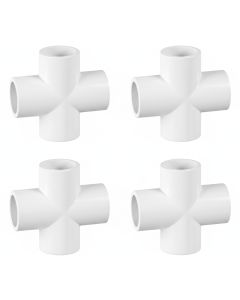 4-PK 1-1/4 in. SCH-40 PVC Cross Fittings NSF ASTM D2466 1.25"