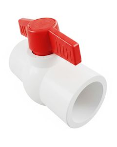 1-1/4 in. Heavy-Duty PVC Compact Ball Shut-off Valve Socket-Type for SCH40/SCH80 Pipe Fitting (White Color)