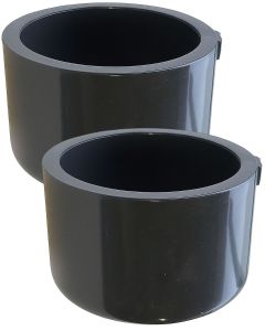 2-Pk 2.5 in. SCH-80 High Pressure PVC Pipe End Caps Slip/Socket Fittings NSF ASTM D2467