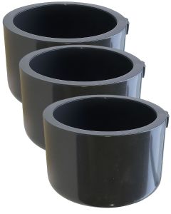3-Pk 2.5 in. SCH-80 High Pressure PVC Pipe End Caps Slip/Socket Fittings NSF ASTM D2467