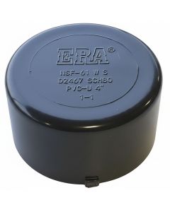 4 in. SCH-80 PVC Cap/End Plug High Pressure Pipe Fitting Slip/Socket Connection NSF ASTM D2467