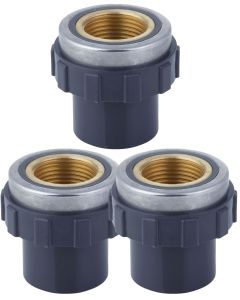 3-Pack 1 in. SCH-80 PVC Female Adapters w/Brass Threaded-Fitting ASTM D2467/D2464 FNPT 1" PVC-to-Brass Connectors