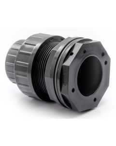 3/4 in. PVC Schedule-80 Union Bulkhead Water Tank Adapter w/EPDM Gasket, Gray, Socket x Socket ASTM D2467/F1970