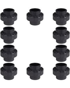10-Pack 1/2 in. Schedule 80 PVC Unions SCH80 Pipe Repair/Joint Fittings Socket-Type ASTM D2467/F1970