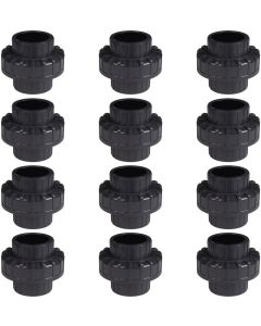 12-Pack 1 in. Schedule 80 PVC Unions Sch-80 Pipe Repair Fittings Slip/Socket ASTM D2467/F1970