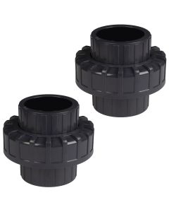 2-Pack 1-1/2 in. SCH-80 PVC Unions Socket-Type for 1.5" Pipe Fittings ASTM D2467/F1970