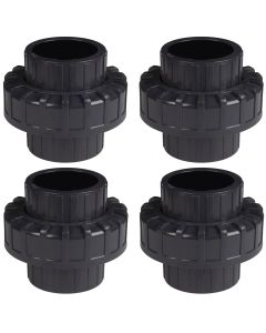 4-Pack 1-1/4 in. Schedule 80 PVC Unions Sch-80 Pipe Repair Fittings Slip/Socket ASTM D2467/F1970