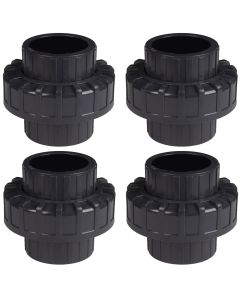 4-Pack 1-1/2 in. SCH-80 PVC Unions Socket-Type for 1.5" Pipe Fittings ASTM D2467/F1970