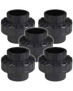 5-Pack 1-1/2 in. SCH-80 PVC Unions Socket-Type for 1.5" Pipe Fitting ASTM D2467/F1970
