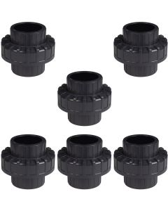6-Pack 1 in. Schedule 80 PVC Unions Sch-80 Pipe Repair Fittings Slip/Socket ASTM D2467/F1970